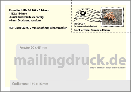 Briefumschlag C6 mit Fenster