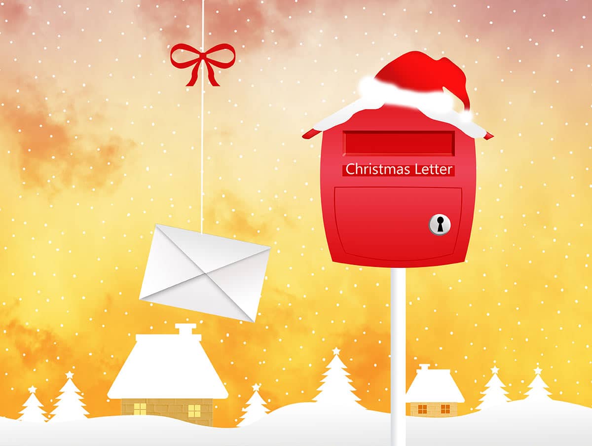 Der Briefkasten wartet auf die Weihnachtsbriefe