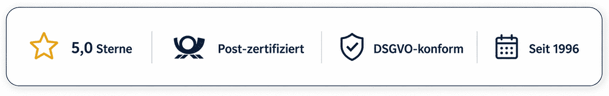 mailingdruck24.de: postkonform, schnell, vielfältig, DSGVO-konform und sicher bezahlen